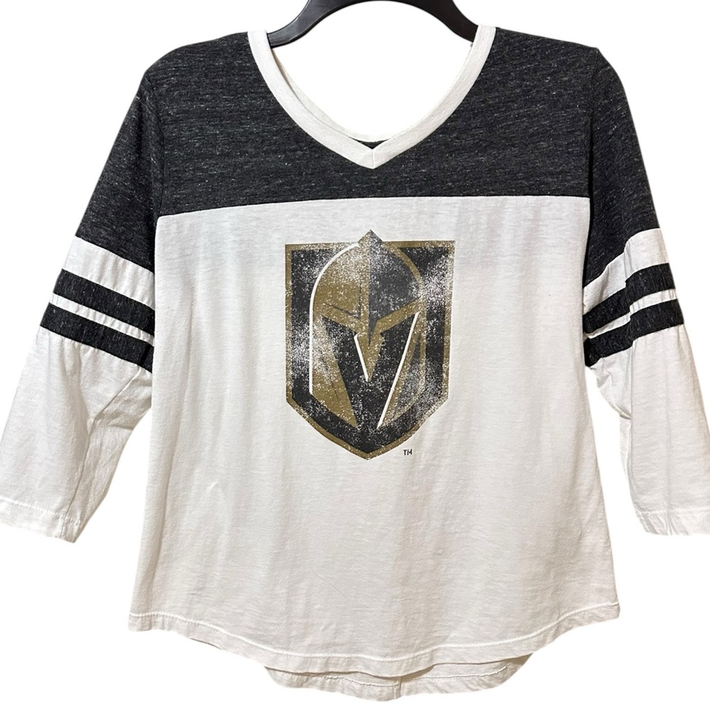 FANATICS Las Vegas Knights Hockey 3/4 sleeve v-neck t-shirt size Large
